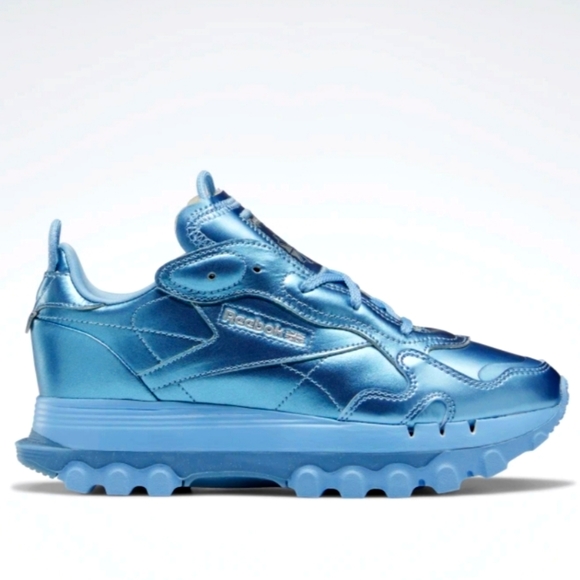 Cardi B Classic Leather Women's Shoes (Fluid Blue/Silver Met) - Picture 8 of 11